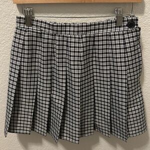 Rewind Black and White Checkered Mini Skirt